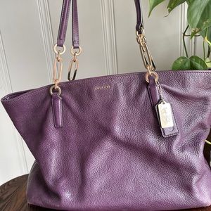 Purple Coach handbag with dust bag